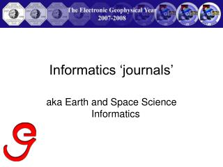 Informatics ‘journals’