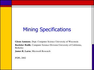 Mining Specifications