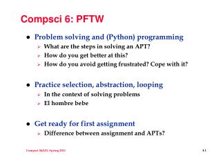 Compsci 6: PFTW