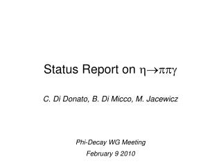 Status Report on 