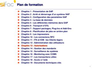 Plan de formation