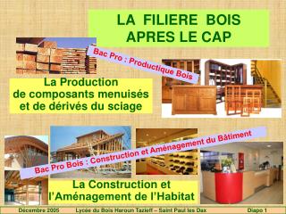 LA FILIERE BOIS APRES LE CAP