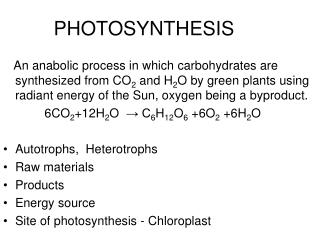 PHOTOSYNTHESIS