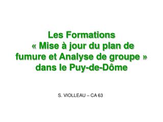 Les Formations « Mise à jour du plan de fumure et Analyse de groupe » dans le Puy-de-Dôme