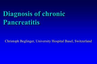 Diagnosis of chronic Pancreatitis