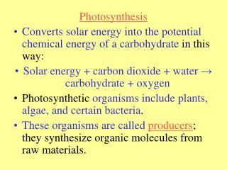 Photosynthesis