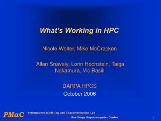 What’s Working in HPC