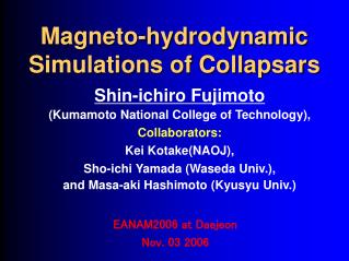 Magneto-hydrodynamic Simulations of Collapsars
