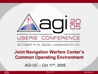 Joint Navigation Warfare Center’s Common Operating Environment