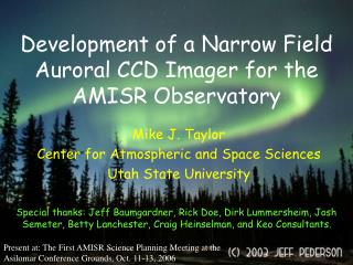 Development of a Narrow Field Auroral CCD Imager for the AMISR Observatory