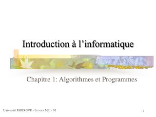 Introduction à l’informatique