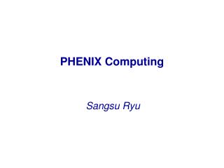 PHENIX Computing