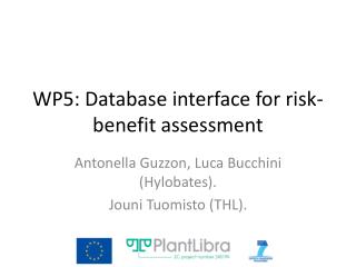 WP5: Database interface for risk-benefit assessment