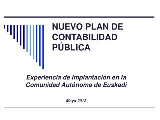 NUEVO PLAN DE CONTABILIDAD PÚBLICA