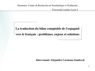 La traduction du bilan comptable de l'espagnol vers le français : problèmes, enjeux et solutions