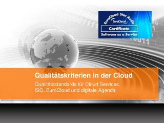 Qualitätskriterien in der Cloud