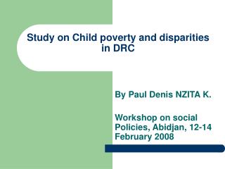 Study on Child poverty and disparities in DRC