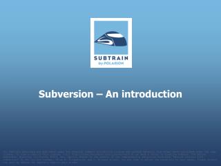 Subversion – An introduction