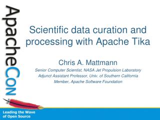 Scientific data curation and processing with Apache Tika