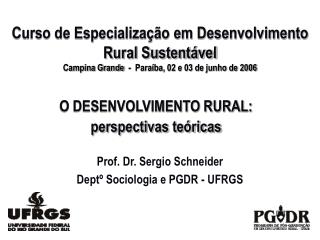 O DESENVOLVIMENTO RURAL: perspectivas teóricas