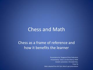 Chess and Math