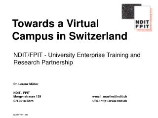 Towards a Virtual Campus in Switzerland