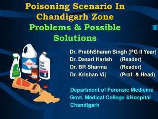 Poisoning Scenario In Chandigarh Zone Problems &amp; Possible Solutions