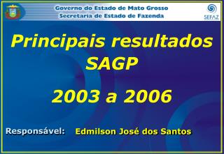 Principais resultados SAGP 2003 a 2006