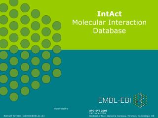 IntAct Molecular Interaction Database