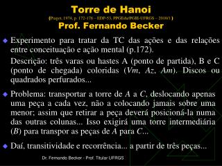 Experimento para tratar da TC das ações e das relações entre conceituação e ação mental (p.172).