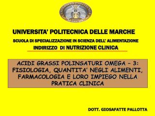 UNIVERSITA’ POLITECNICA DELLE MARCHE