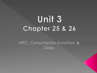 MPC, Consumption Function, &amp; Gaps