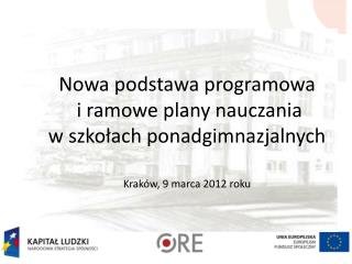 Nowa podstawa programowa i ramowe plany nauczania w szkołach ponadgimnazjalnych