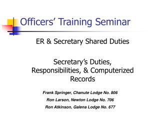 Officers’ Training Seminar
