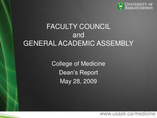 FACULTY COUNCIL and GENERAL ACADEMIC ASSEMBLY