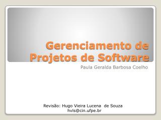 Gerenciamento de Projetos de Software