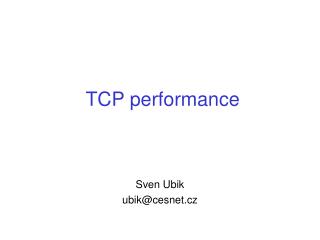 TCP performance