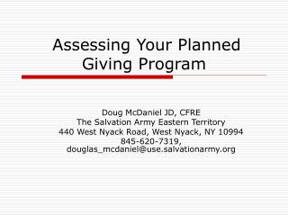 Assessing Your Planned Giving Program