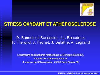 STRESS OXYDANT ET ATH É ROSCL É ROSE