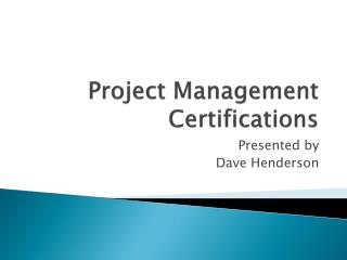 Project Management Certifications