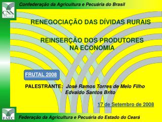 RENEGOCIAÇÃO DAS DÍVIDAS RURAIS