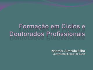 Formação em Ciclos e Doutorados Profissionais