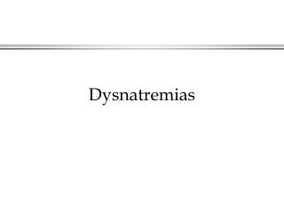 Dysnatremias