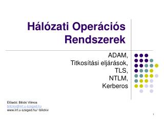 Hálózati Operációs Rendszerek