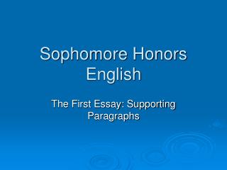 Sophomore Honors English