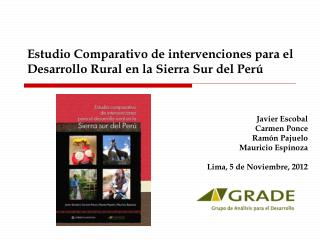 Estudio Comparativo de intervenciones para el Desarrollo Rural en la Sierra Sur del Perú