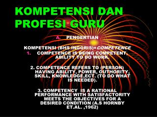 KOMPETENSI DAN PROFESI GURU