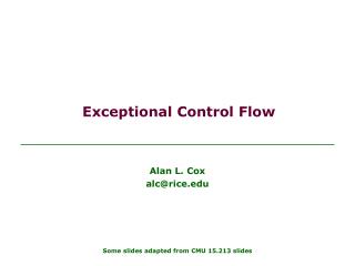 Exceptional Control Flow