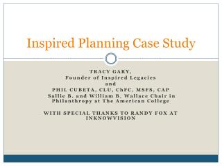 Inspired Planning Case Study