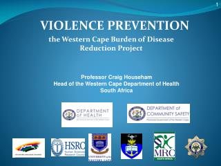 VIOLENCE PREVENTION the Western Cape Burden of Disease Reduction Project